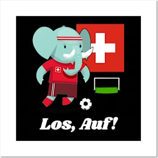 ⚽ Switzerland Football, Cute Elephant Scores, Los Auf! Team Spirit Posters and Art